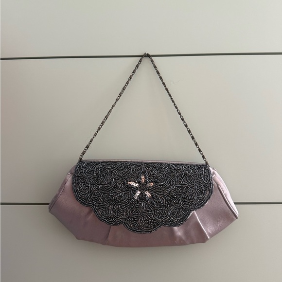 Handbags - Elegant Beaded Lavender Evening Clutch